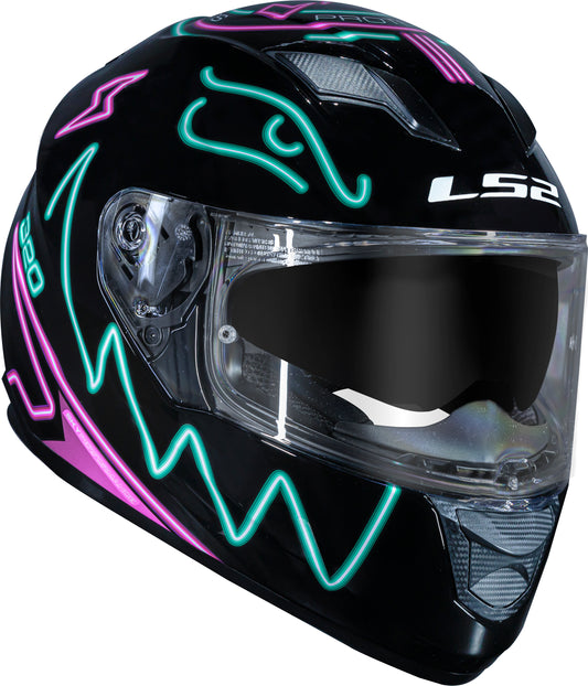 Capacete Ls2 Ff320 Stream Neon Azul Laranja Turquesa