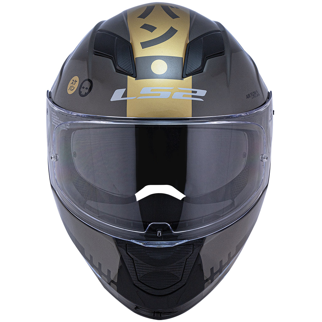 Capacete Ls2 Ff320 Stream Sukeban Preto Dourado