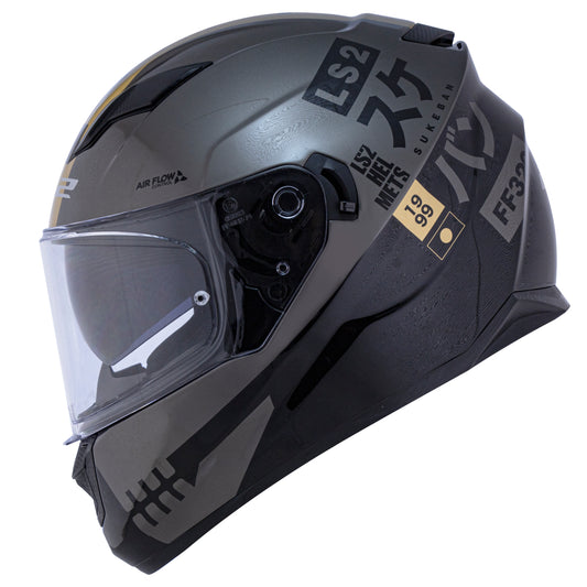 Capacete Ls2 Ff320 Stream Sukeban Preto Dourado