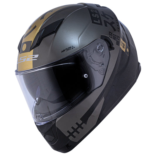 Capacete Ls2 Ff320 Stream Sukeban Preto Dourado