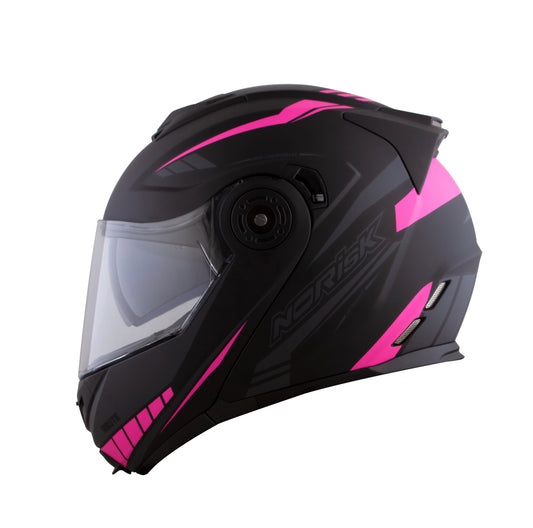 Capacete Norisk Route Motion Preto Rosa