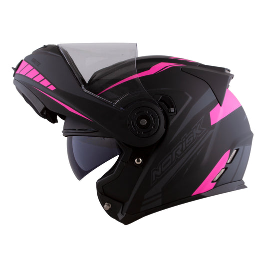 Capacete Norisk Route Motion Preto Rosa