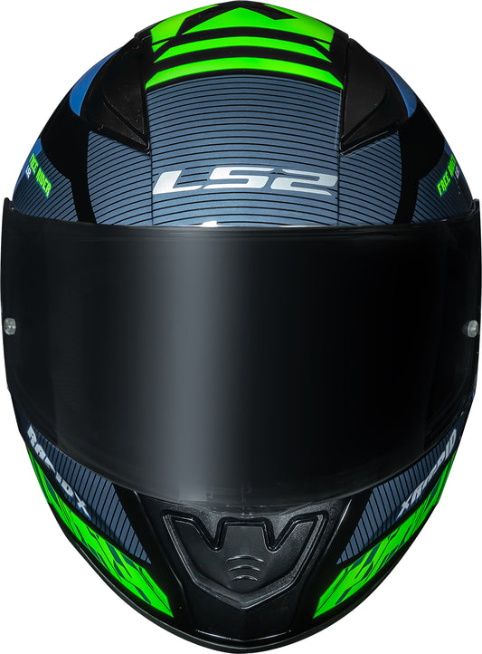 Capacete Ls2 Rapid ff353 Xtreet Azul e Verde