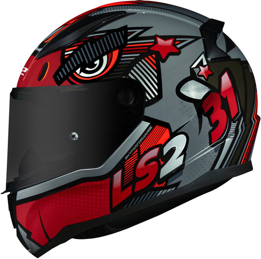 Capacete Ls2 Rapid ff353 Khan Vermelho