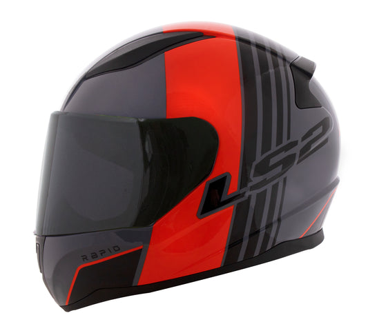 Capacete Ls2 Rapid ff353 Multiply Cinza Vermelho