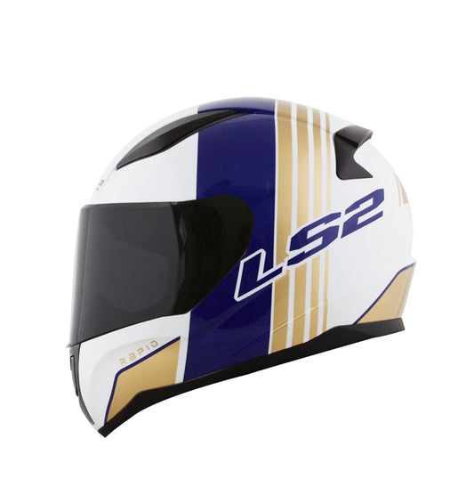 Capacete Ls2 Rapid ff353 Multiply Azul Dourado