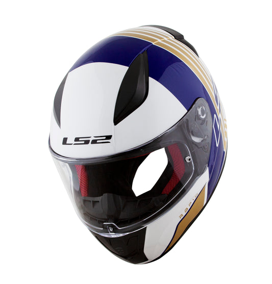 Capacete Ls2 Rapid ff353 Multiply Azul Dourado