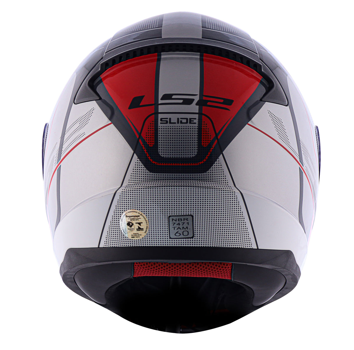 Capacete Ls2 Rapid ff353 Slide Cinza Vermelho