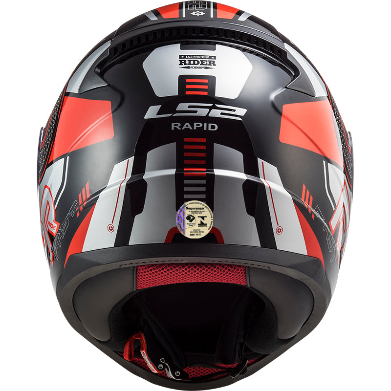 Capacete Ls2 Rapid ff353 Stratus Vermelho Prata