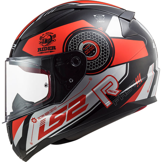 Capacete Ls2 Rapid ff353 Stratus Vermelho Prata