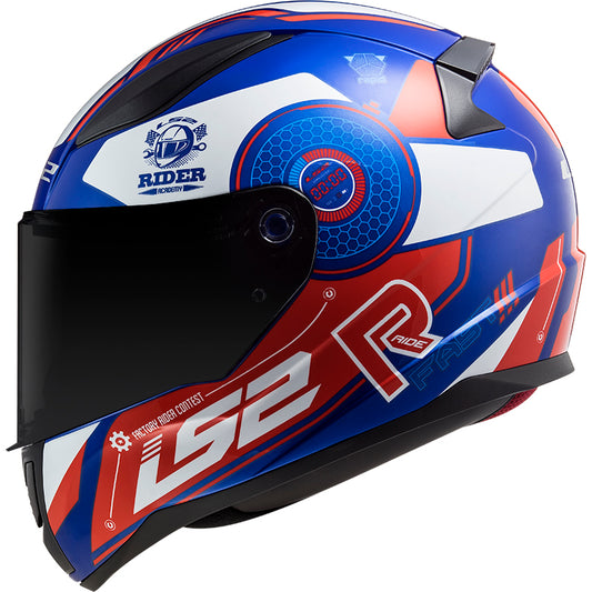 Capacete Ls2 Rapid ff353 Stratus Azul Vermelho Branco