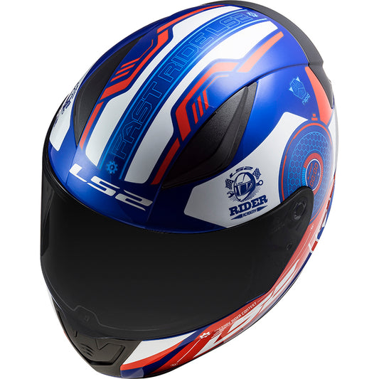 Capacete Ls2 Rapid ff353 Stratus Azul Vermelho Branco
