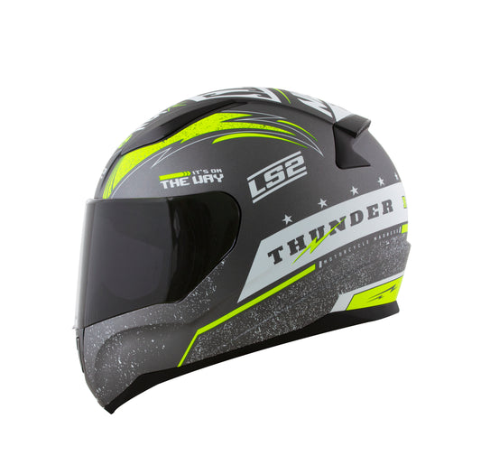 Capacete Ls2 Rapid ff353 Thunder Cinza Amarelo