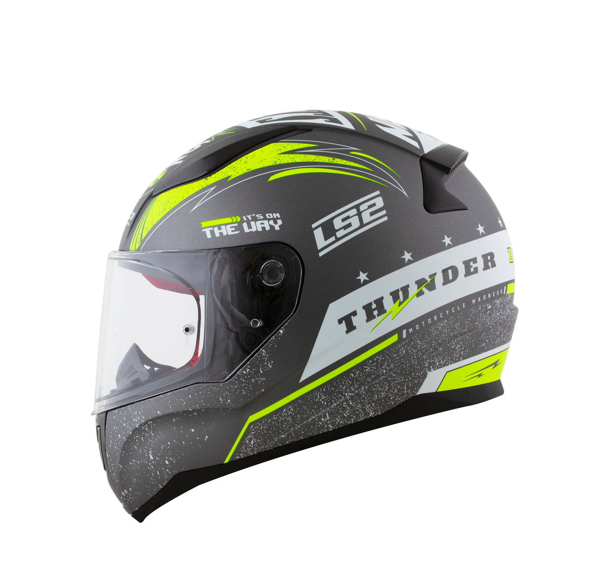 Capacete Ls2 Rapid ff353 Thunder Cinza Amarelo