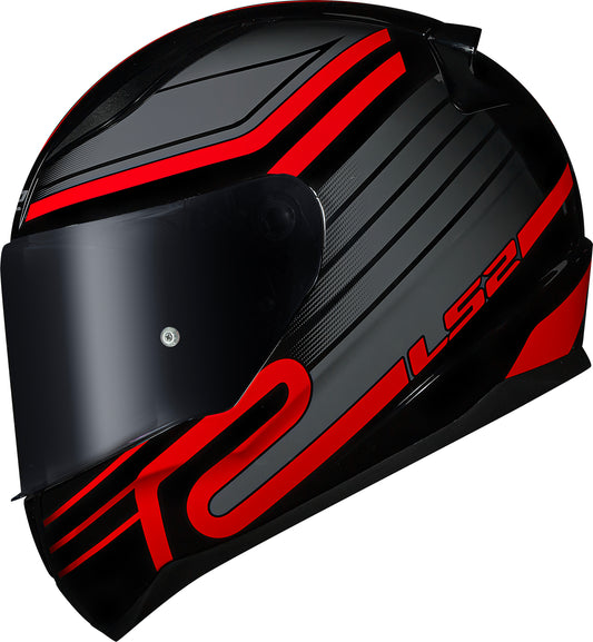 Capacete Ls2 Rapid ff353 Circuit Preto e Vermelho