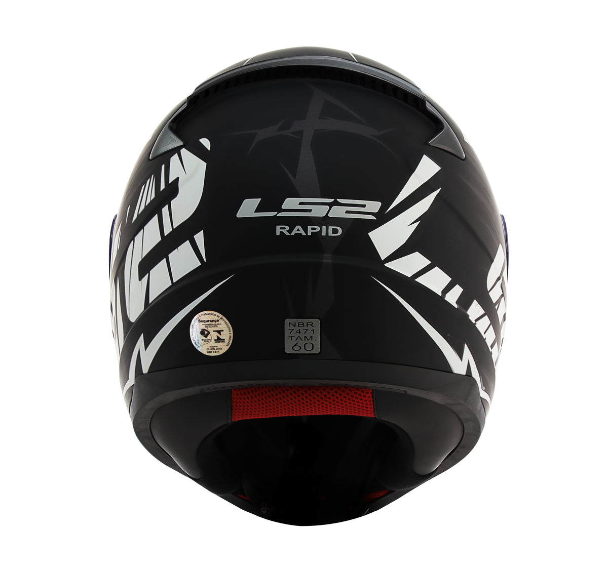 Capacete Ls2 Rapid ff353 Cromo Preto Azul Vermelho