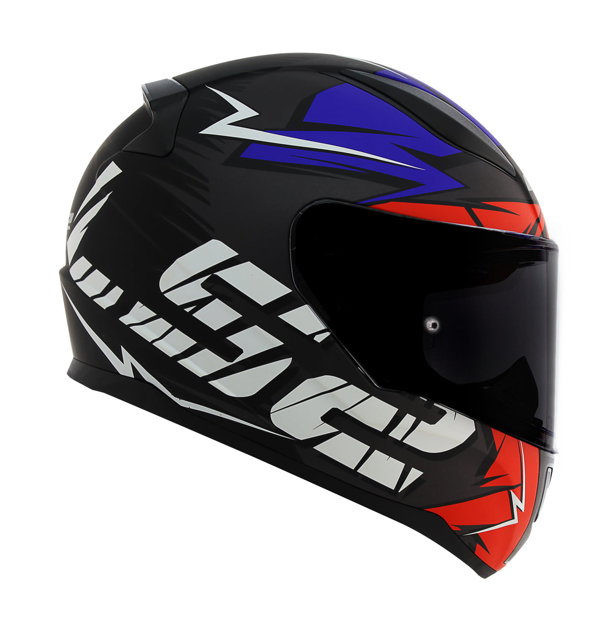 Capacete Ls2 Rapid ff353 Cromo Preto Azul Vermelho