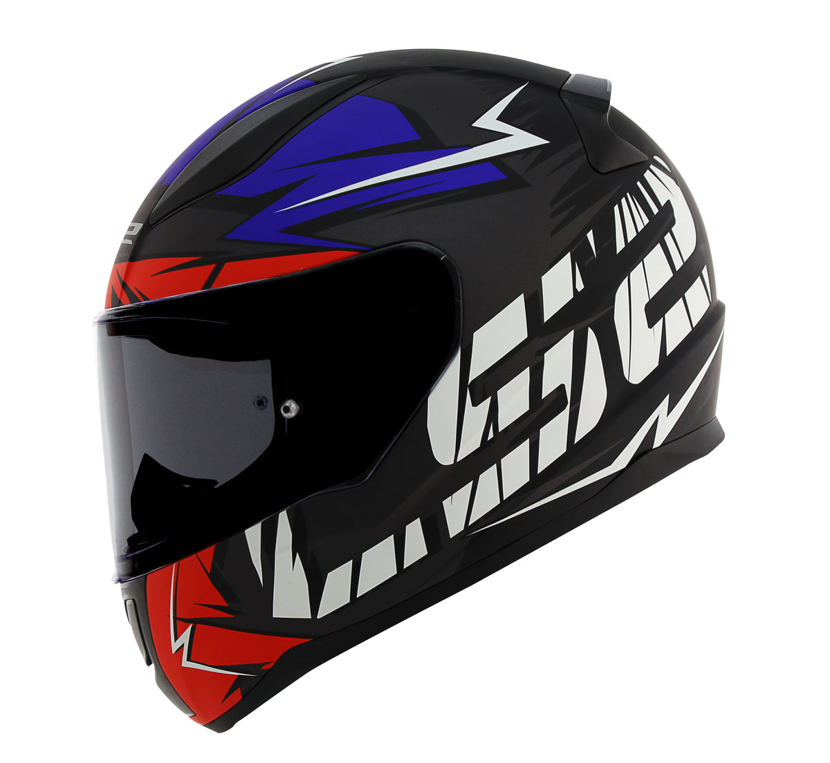 Capacete Ls2 Rapid ff353 Cromo Preto Azul Vermelho