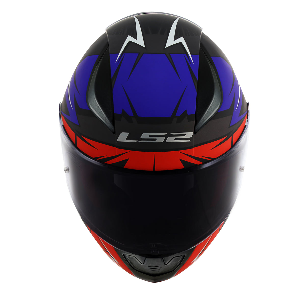Capacete Ls2 Rapid ff353 Cromo Preto Azul Vermelho
