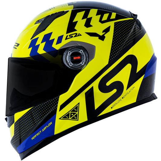 Capacete Ls2 Ff358 Classic Podium Amarelo Preto Azul