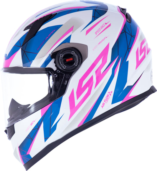 Capacete Ls2 Ff358 Classic Draze Branco Azul Rosa