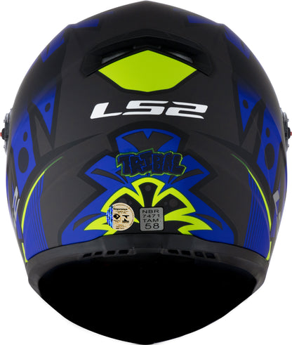 Capacete Ls2 Ff358 Classic Tribal Preto Azul