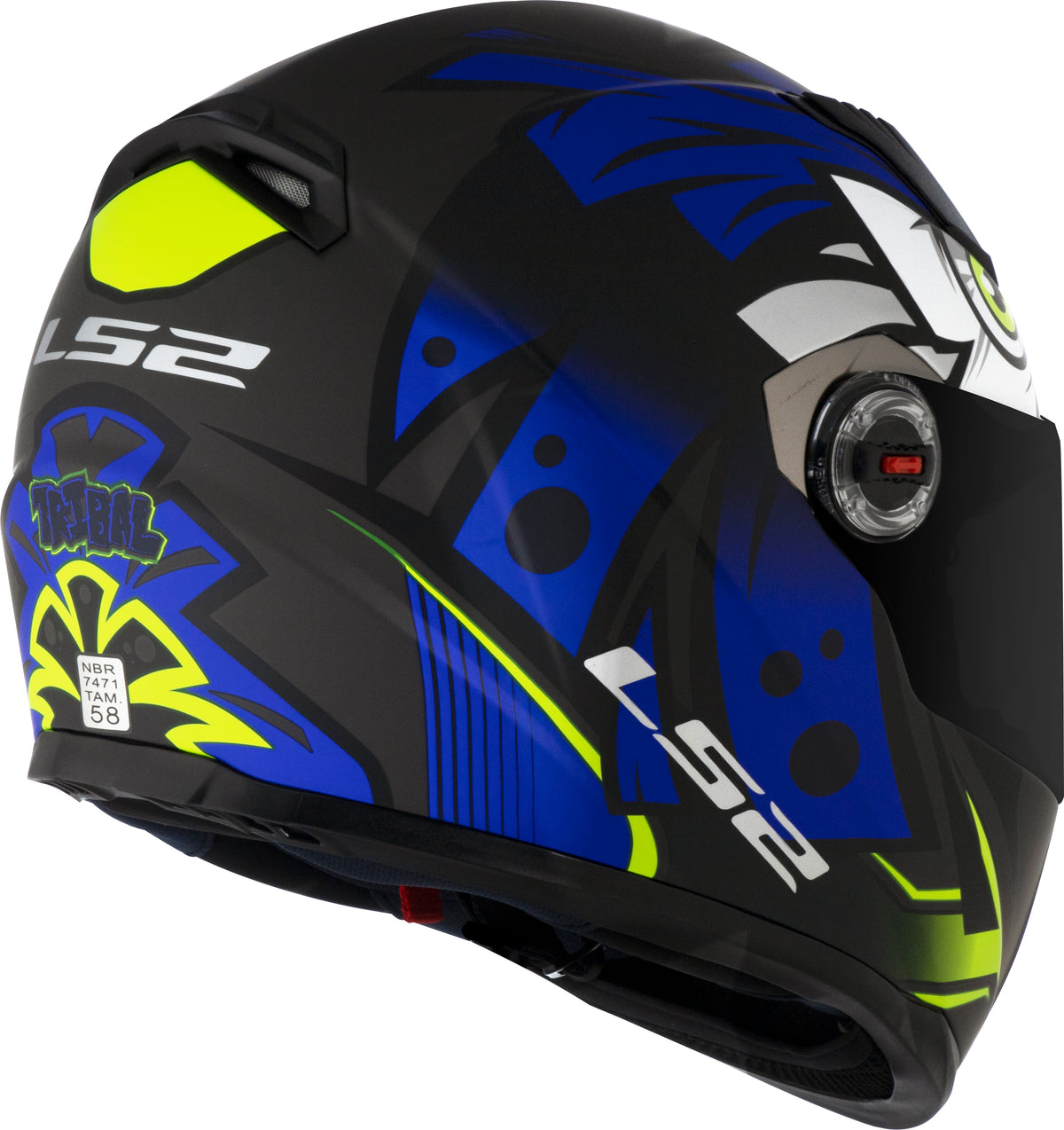 Capacete Ls2 Ff358 Classic Tribal Preto Azul