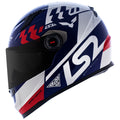 Capacete Ls2 Ff358 Classic Podium Azul Branco Vermelho