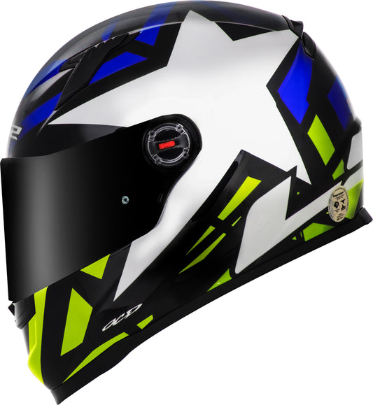 Capacete Ls2 Ff358 Classic Starwar Azul Amarelo