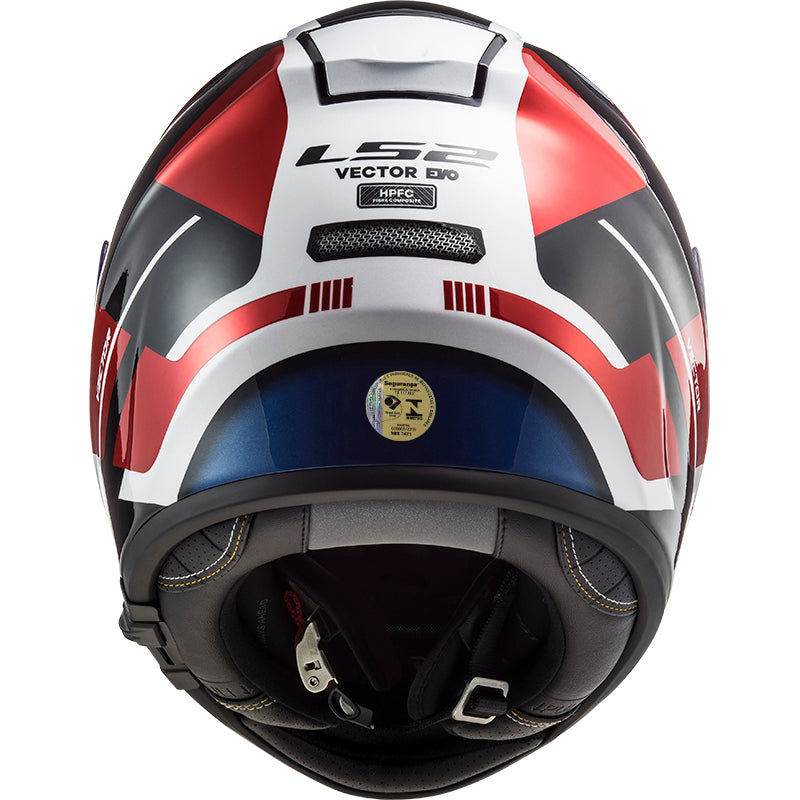 Capacete Ls2 Vector ff397 Automat Branco Vermelho