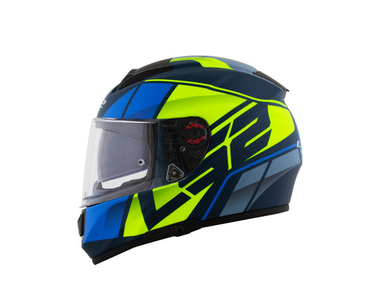 Capacete Ls2 Vector ff397 Kripton Azul Amarelo