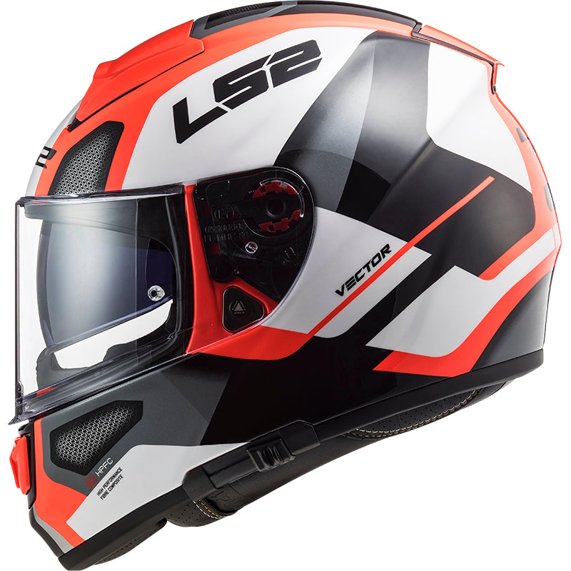 Capacete Ls2 Vector ff397 Automat Branco Laranja