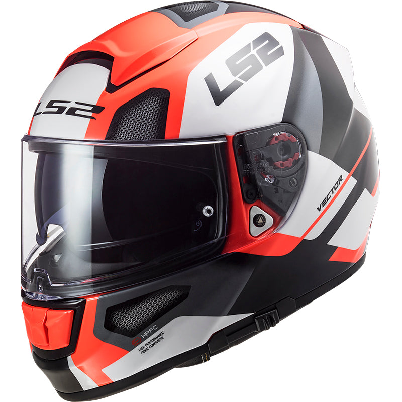 Capacete Ls2 Vector ff397 Automat Branco Laranja