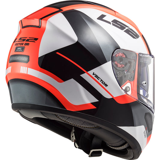 Capacete Ls2 Vector ff397 Automat Branco Laranja