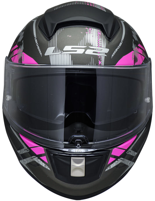 Capacete Ls2 Vector ff397 Stencil Matt Titânio Roxo