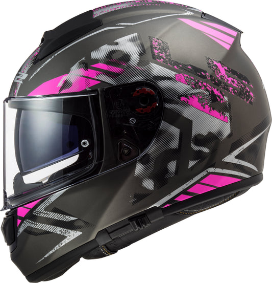 Capacete Ls2 Vector ff397 Stencil Matt Titânio Roxo