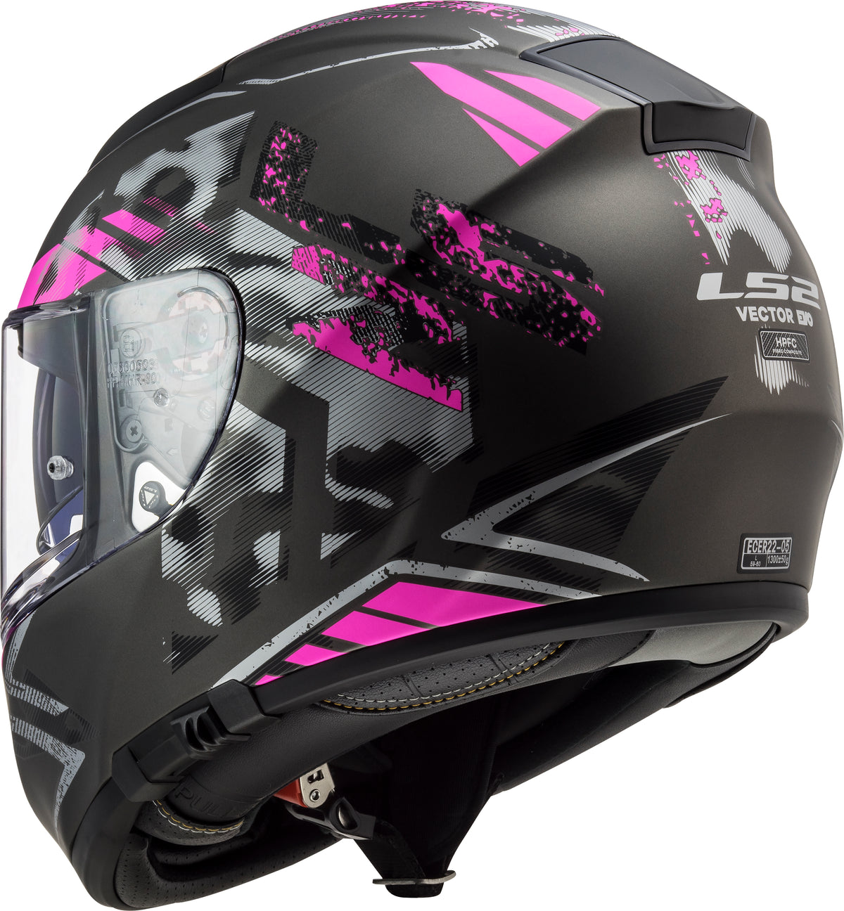 Capacete Ls2 Vector ff397 Stencil Matt Titânio Roxo