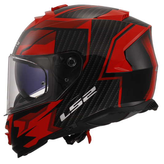 Capacete Ls2 Ff800 Storm Tracker Preto Vermelho
