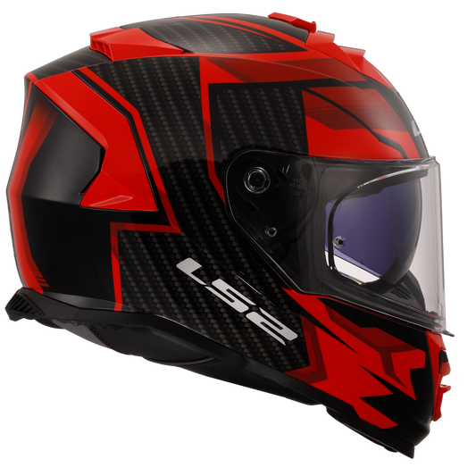 Capacete Ls2 Ff800 Storm Tracker Preto Vermelho