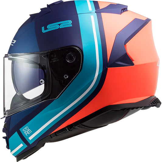 Capacete Ls2 Ff800 Storm Slant Azul Laranja