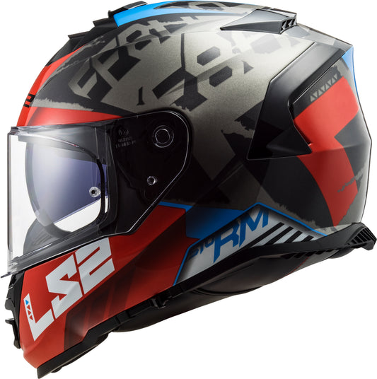 Capacete Ls2 Ff800 Storm Splinter Preto Vermelho Titânio