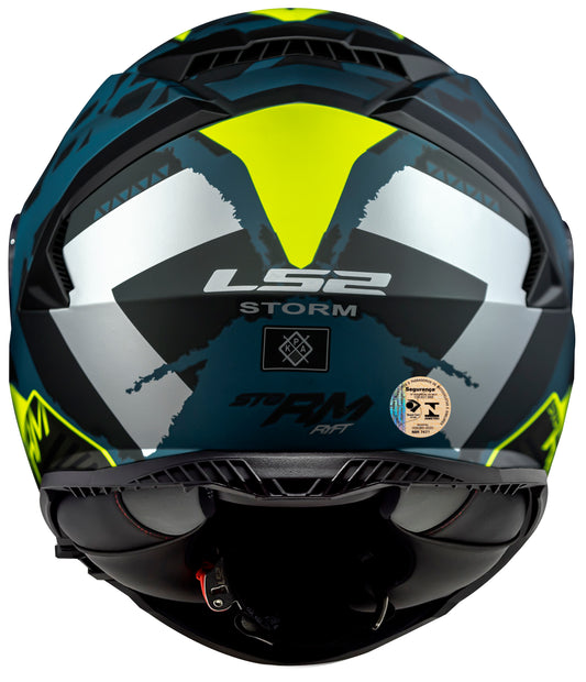 Capacete Ls2 Ff800 Storm Splinter Preto Prata Cobalt