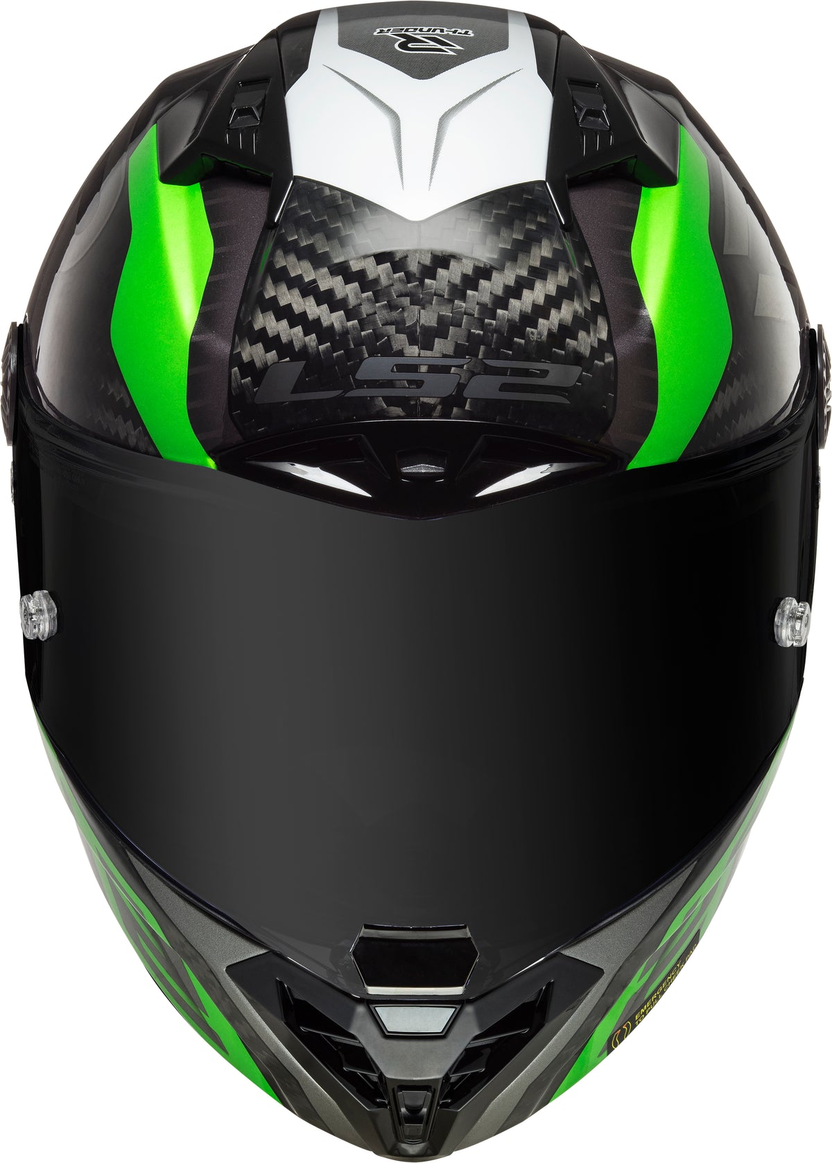 Capacete Ls2 ff805 Thunder Verde Branco