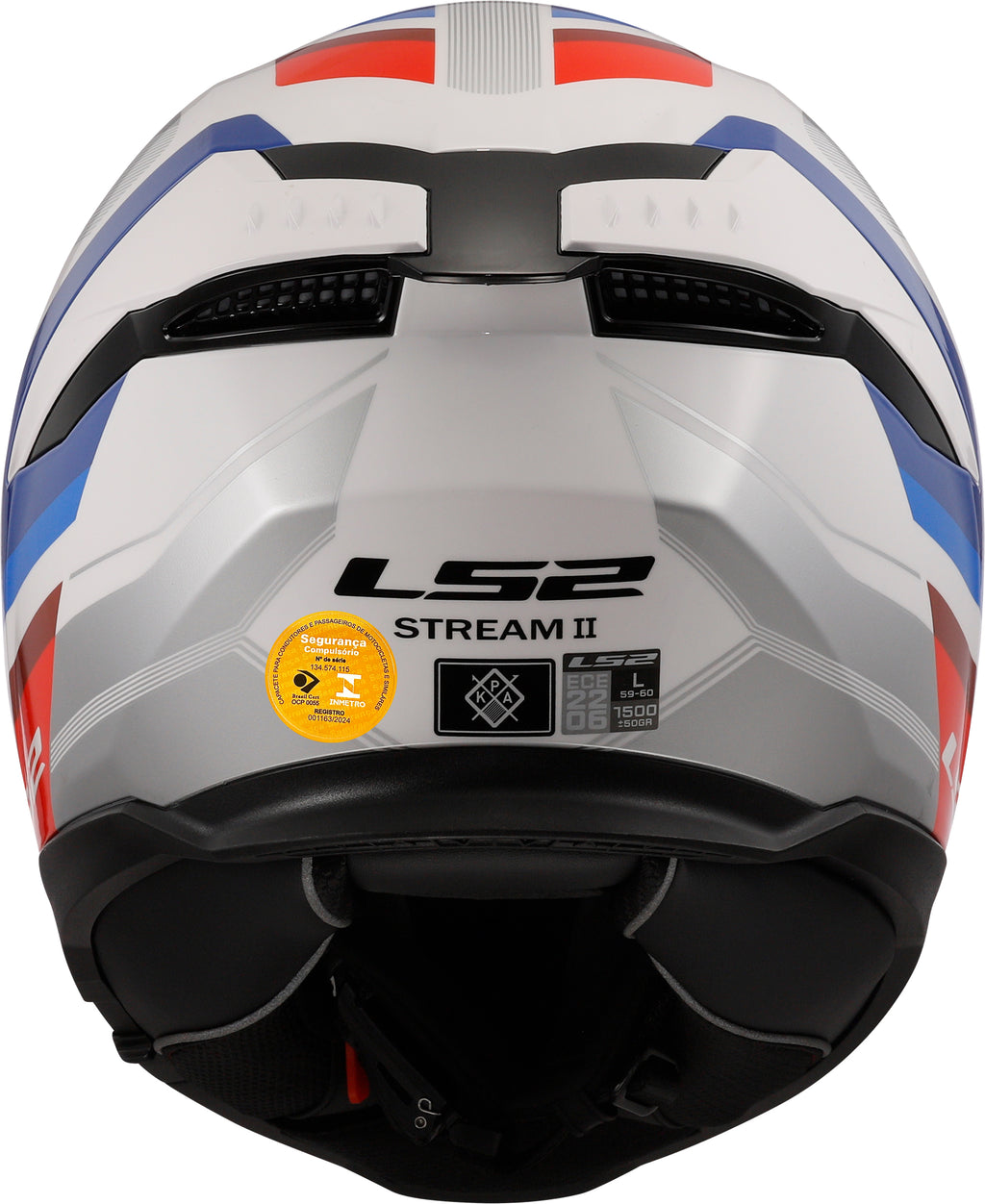 Capacete Ls2 Stream II ff808 Vintage Branco Vermelo Azul