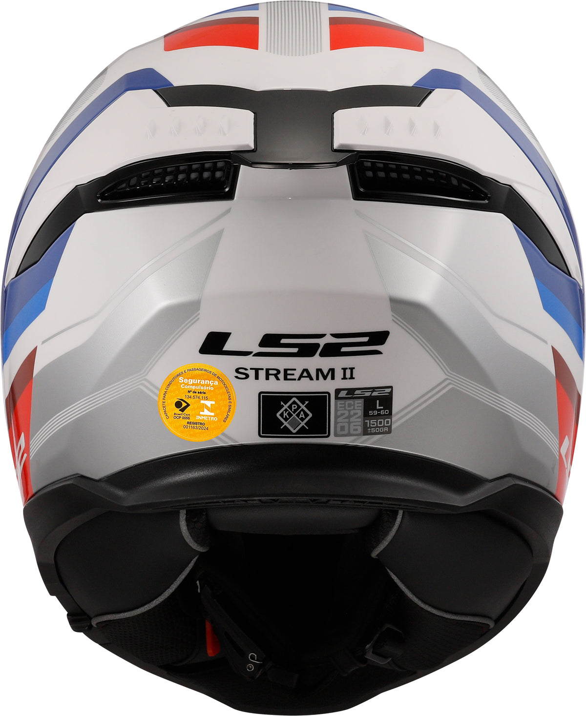 Capacete Ls2 Stream II ff808 Vintage Branco Vermelo Azul