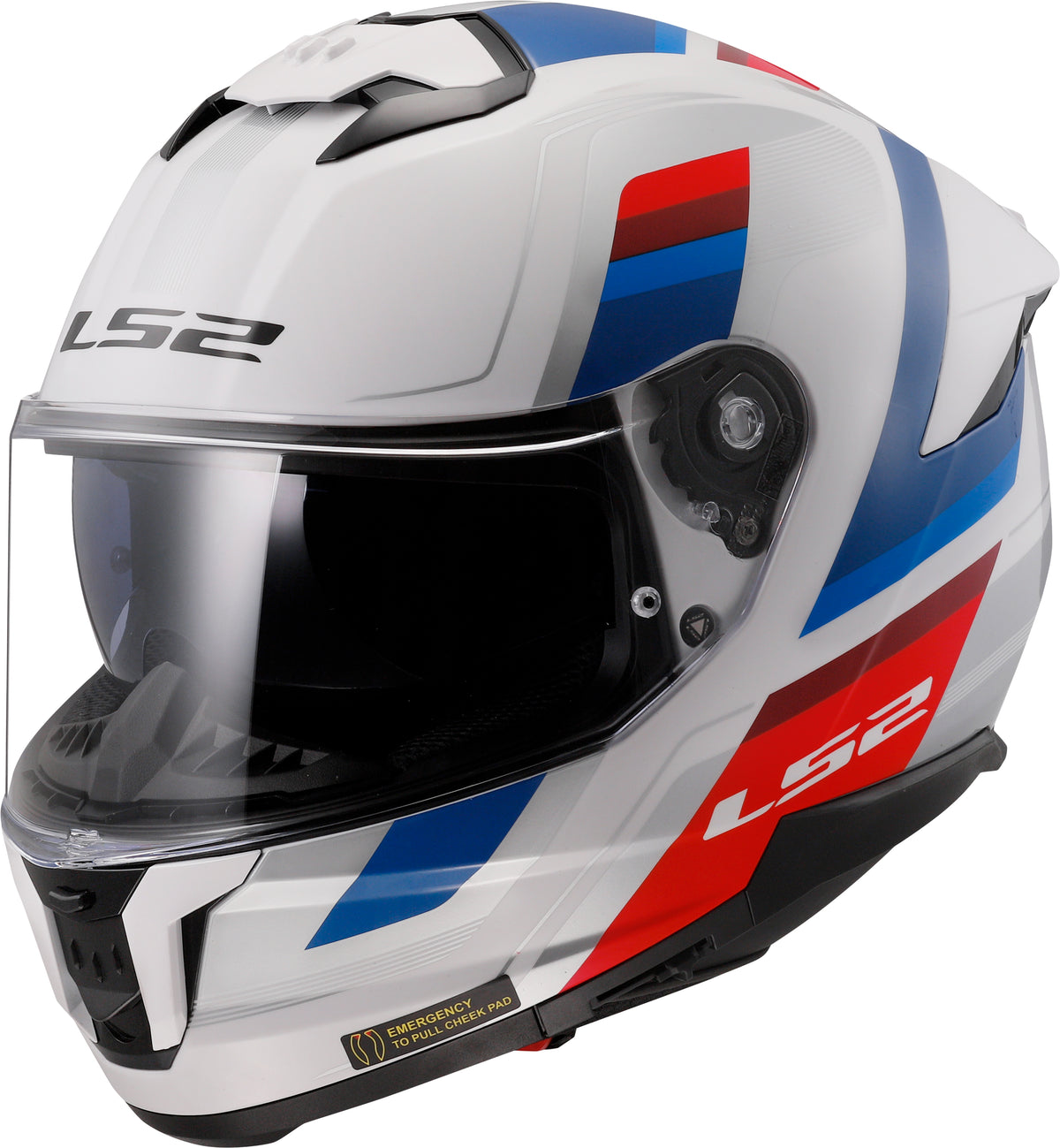 Capacete Ls2 Stream II ff808 Vintage Branco Vermelo Azul
