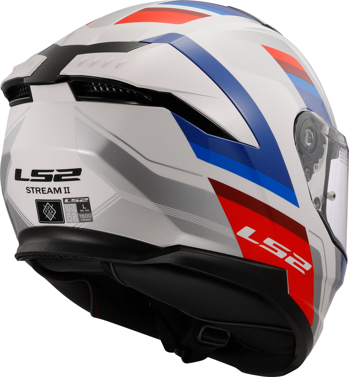 Capacete Ls2 Stream II ff808 Vintage Branco Vermelo Azul