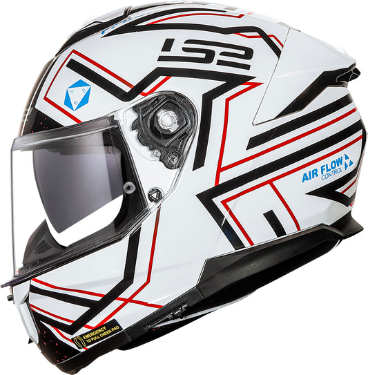 Capacete Ls2 Stream II ff808 Maze Branco Preto