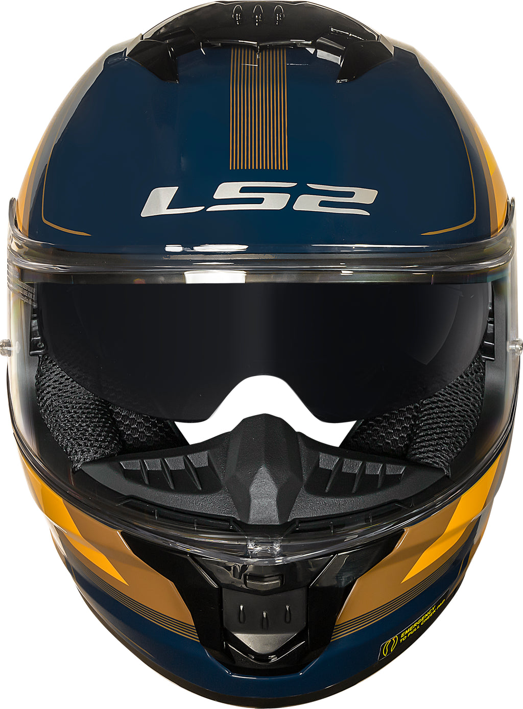Capacete Ls2 Stream II ff808 Vintage Azul Amarelo