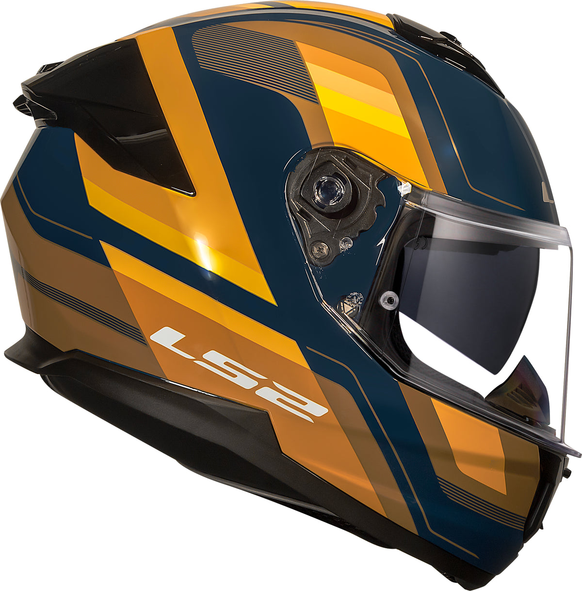Capacete Ls2 Stream II ff808 Vintage Azul Amarelo
